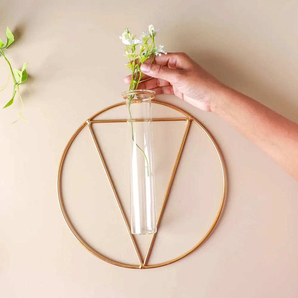 Circular Wall Decorative Test Tube Vase Single Piece