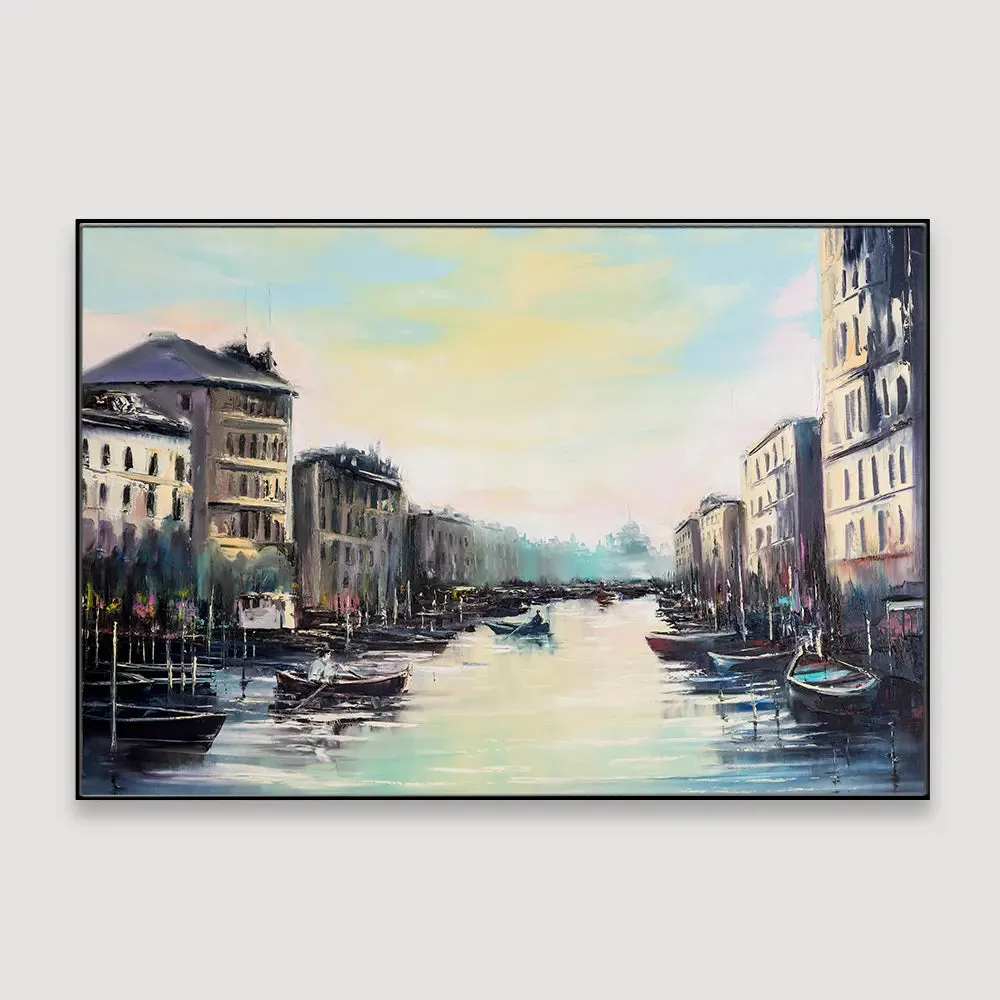 City of Canals  Framed Wall Art With Floating Frame