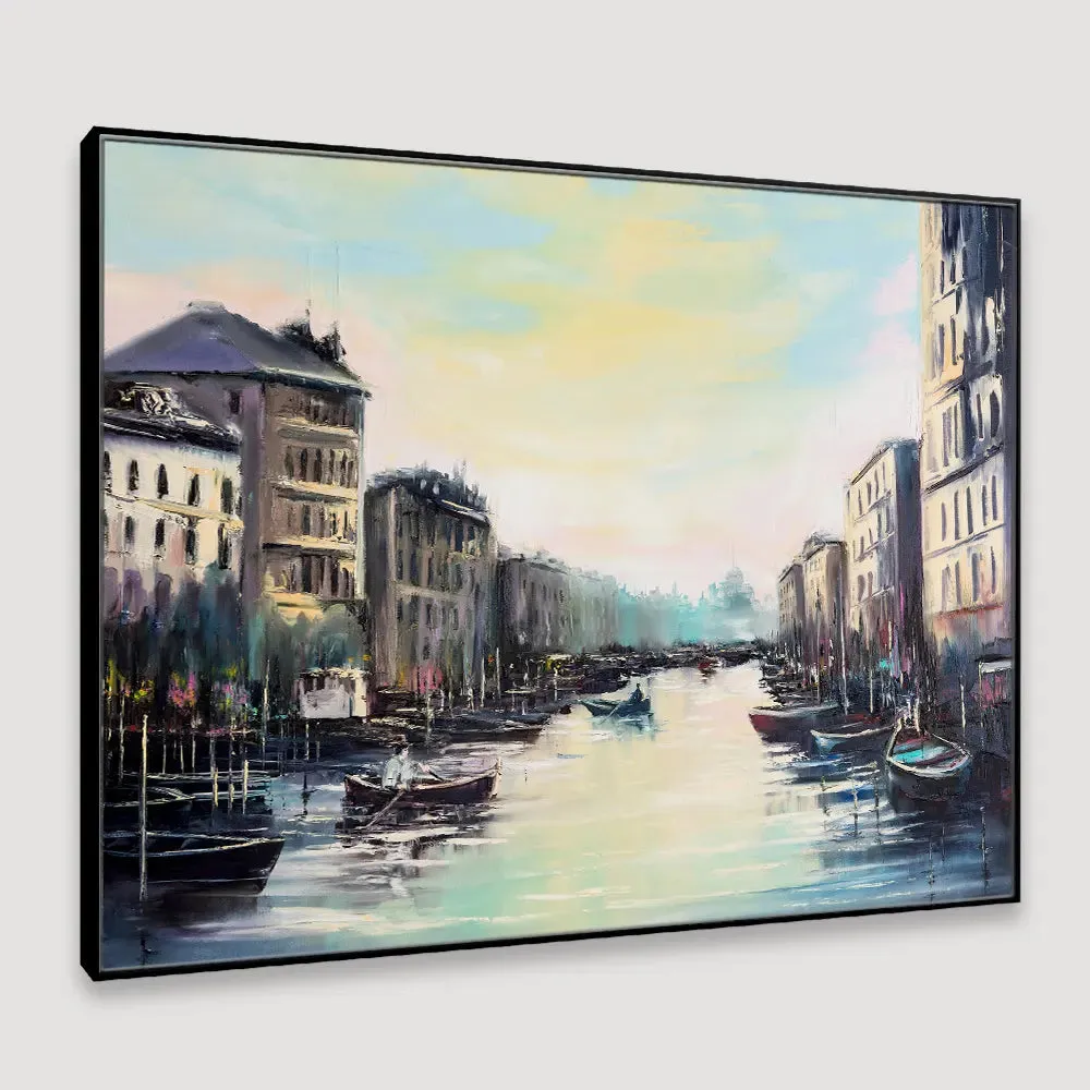 City of Canals  Framed Wall Art With Floating Frame