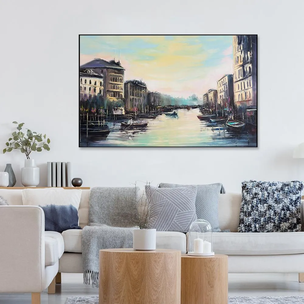 City of Canals  Framed Wall Art With Floating Frame