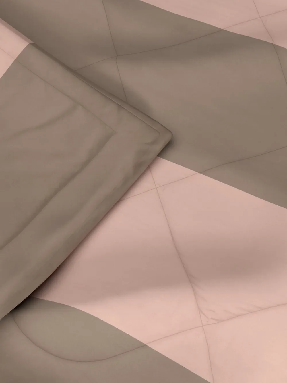 Clasiko Beige & Peach Striped King Size Double Bed Reversible Comforter- 220 GSM