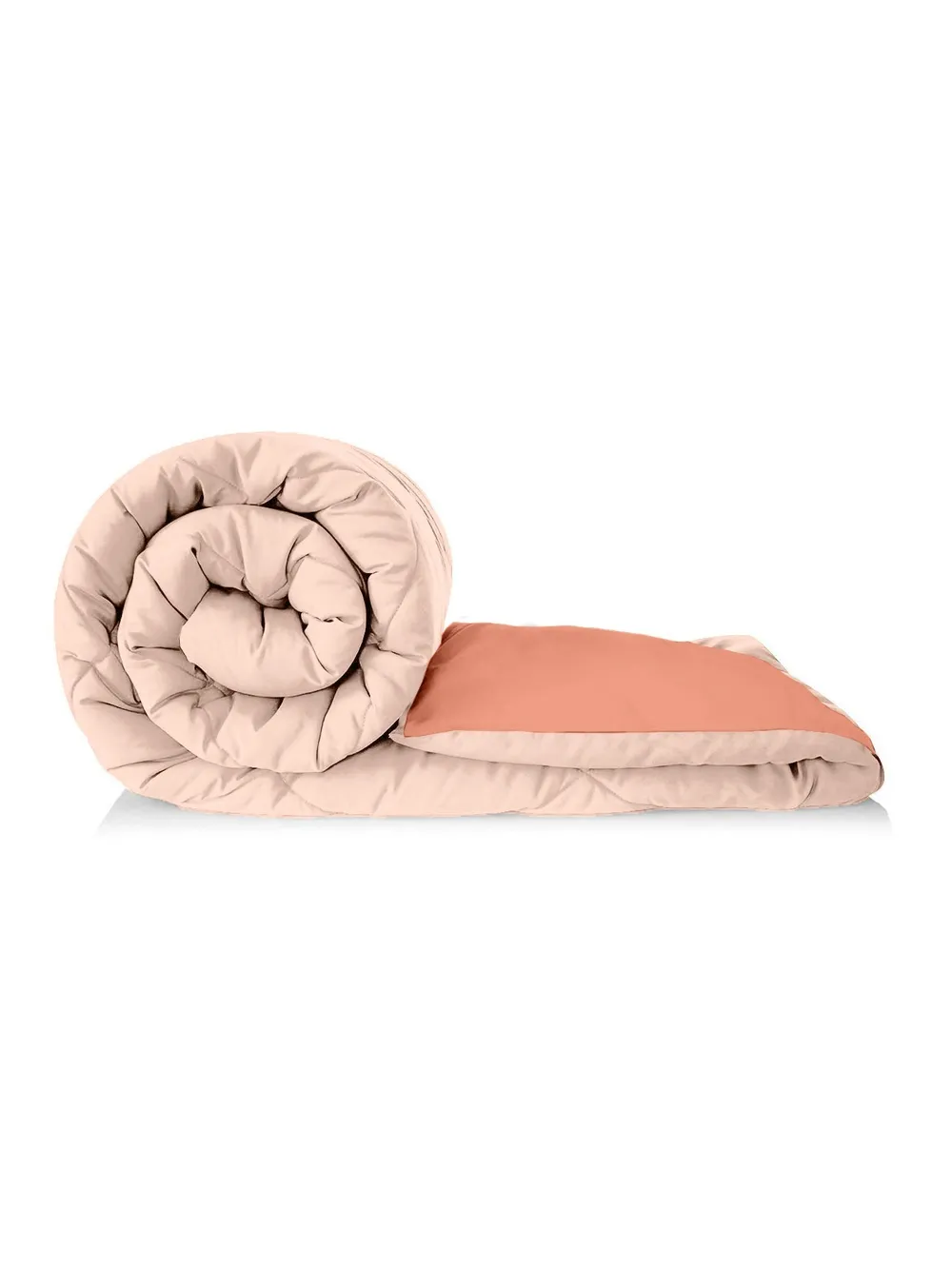 Clasiko Cream & Peach King Size Double Bed Reversible Comforter- 220 GSM