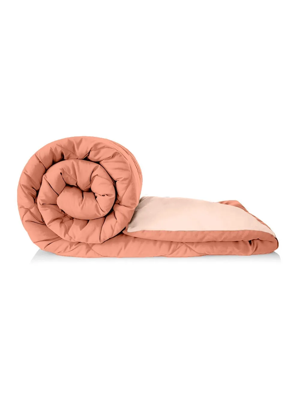 Clasiko Cream & Peach King Size Double Bed Reversible Comforter- 220 GSM