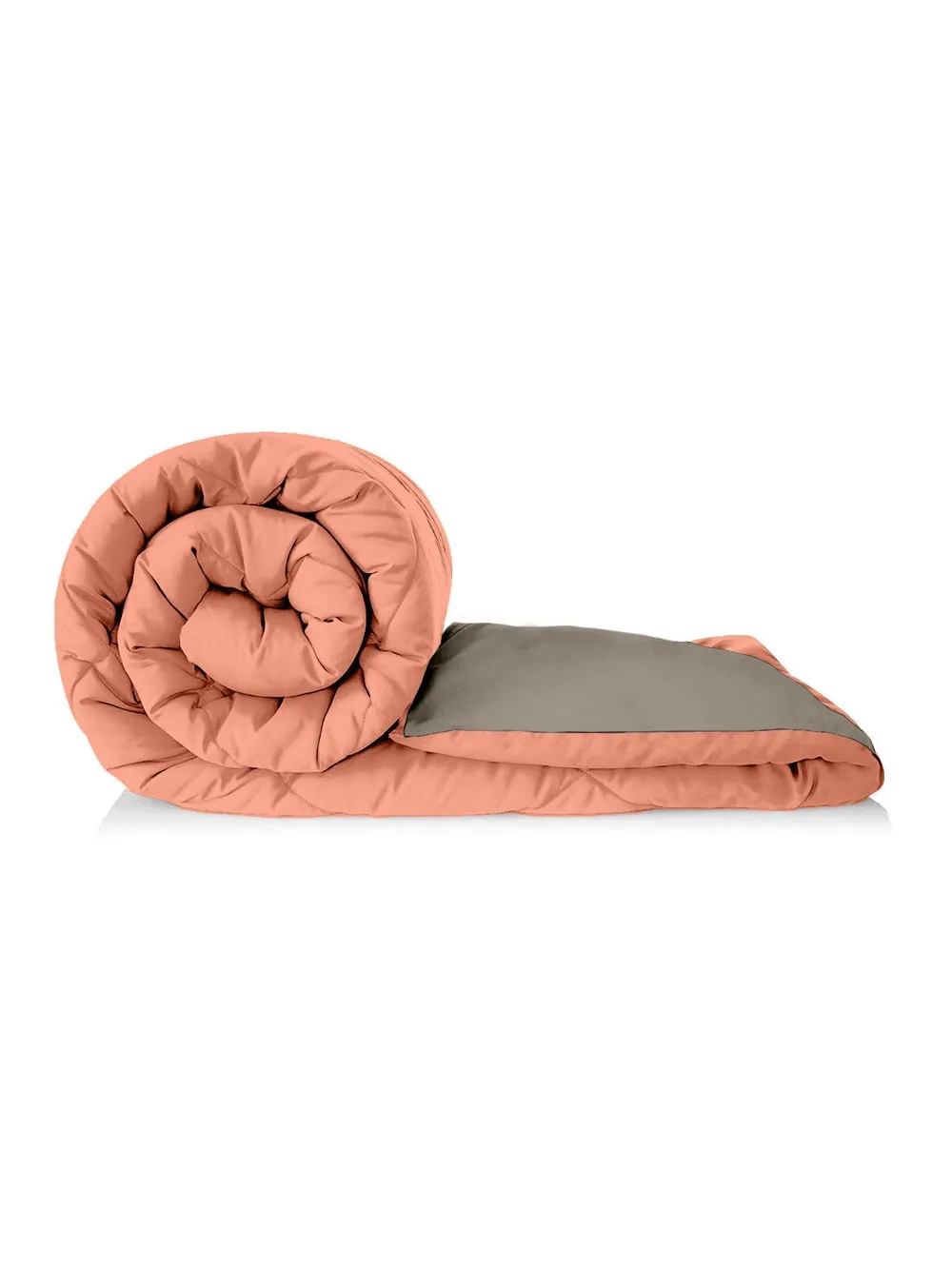 Clasiko Orange & Brown King Size Double Bed Reversible Comforter- 220 GSM
