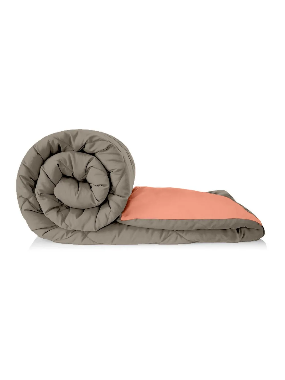 Clasiko Orange & Brown King Size Double Bed Reversible Comforter- 220 GSM