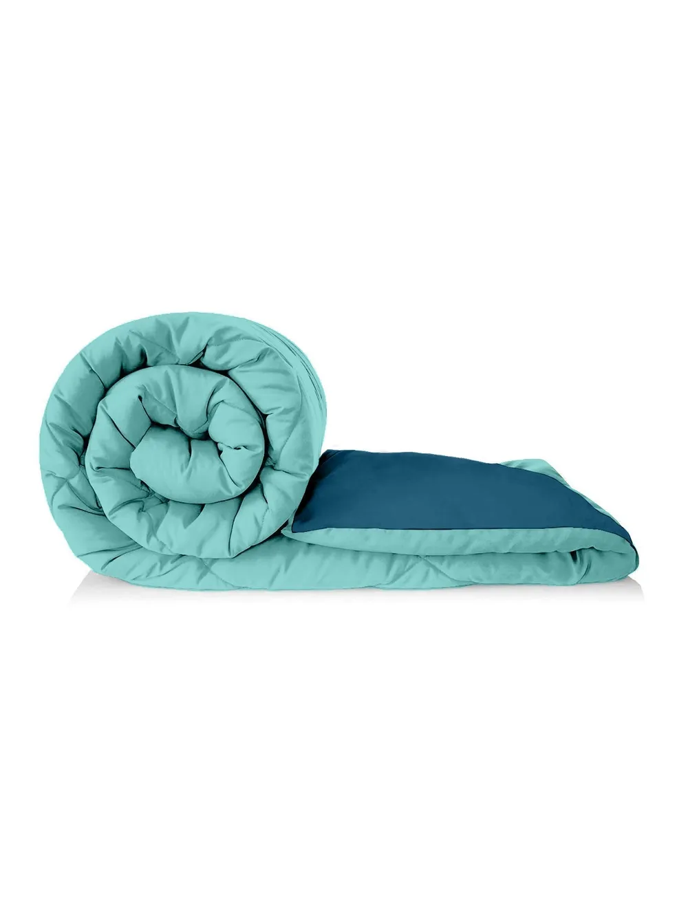 Clasiko Sea Green & Sky Blue King Size Double Bed Reversible Comforter- 220 GSM