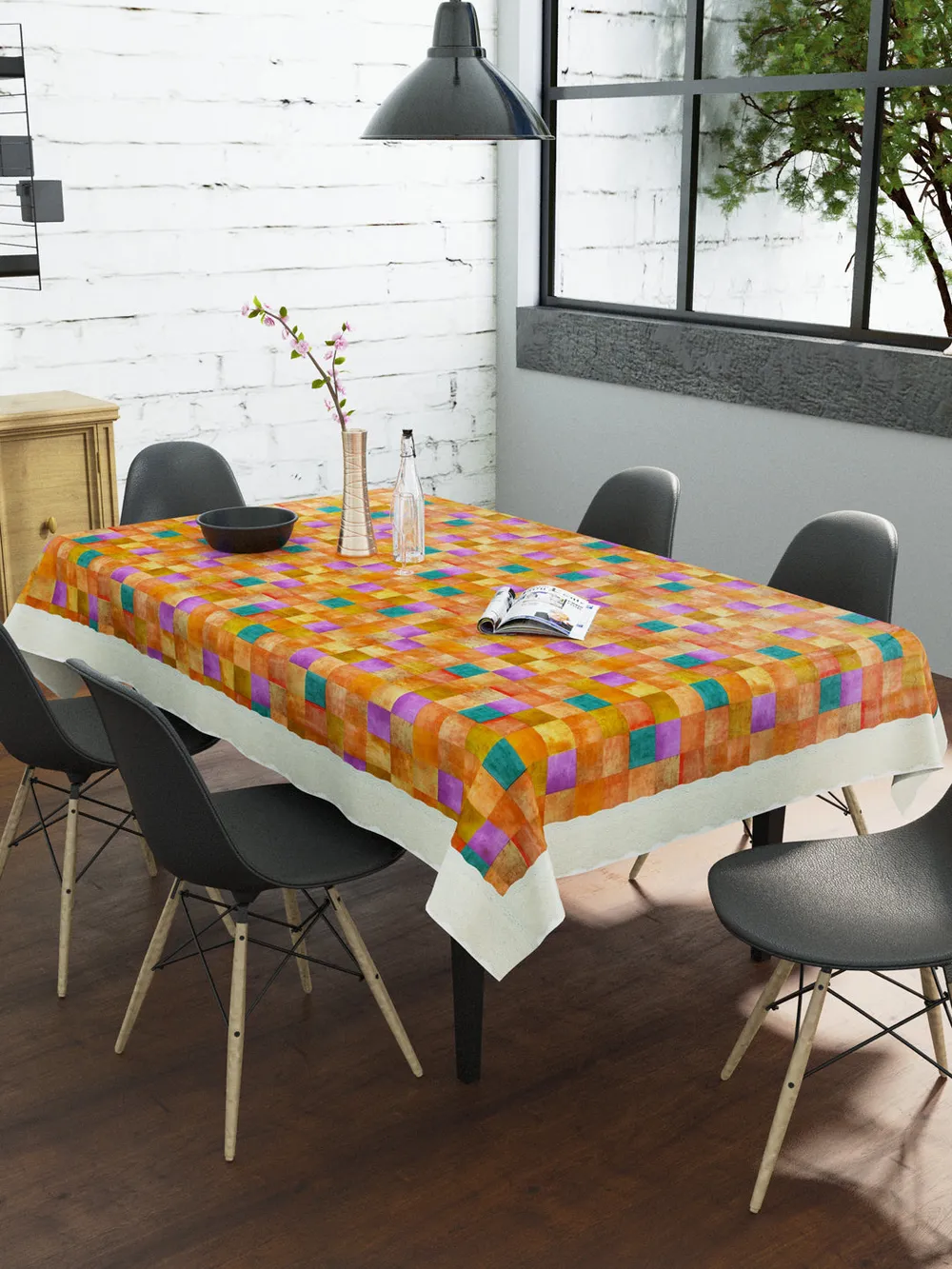 Clasiko Timeless Designer 6-Seater Table Cover in Multi-color