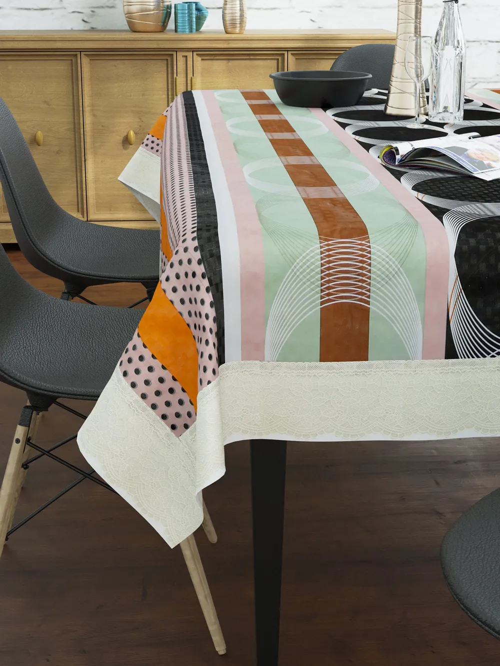 Clasiko Timeless Designer Abstract 6-Seater Table Cover