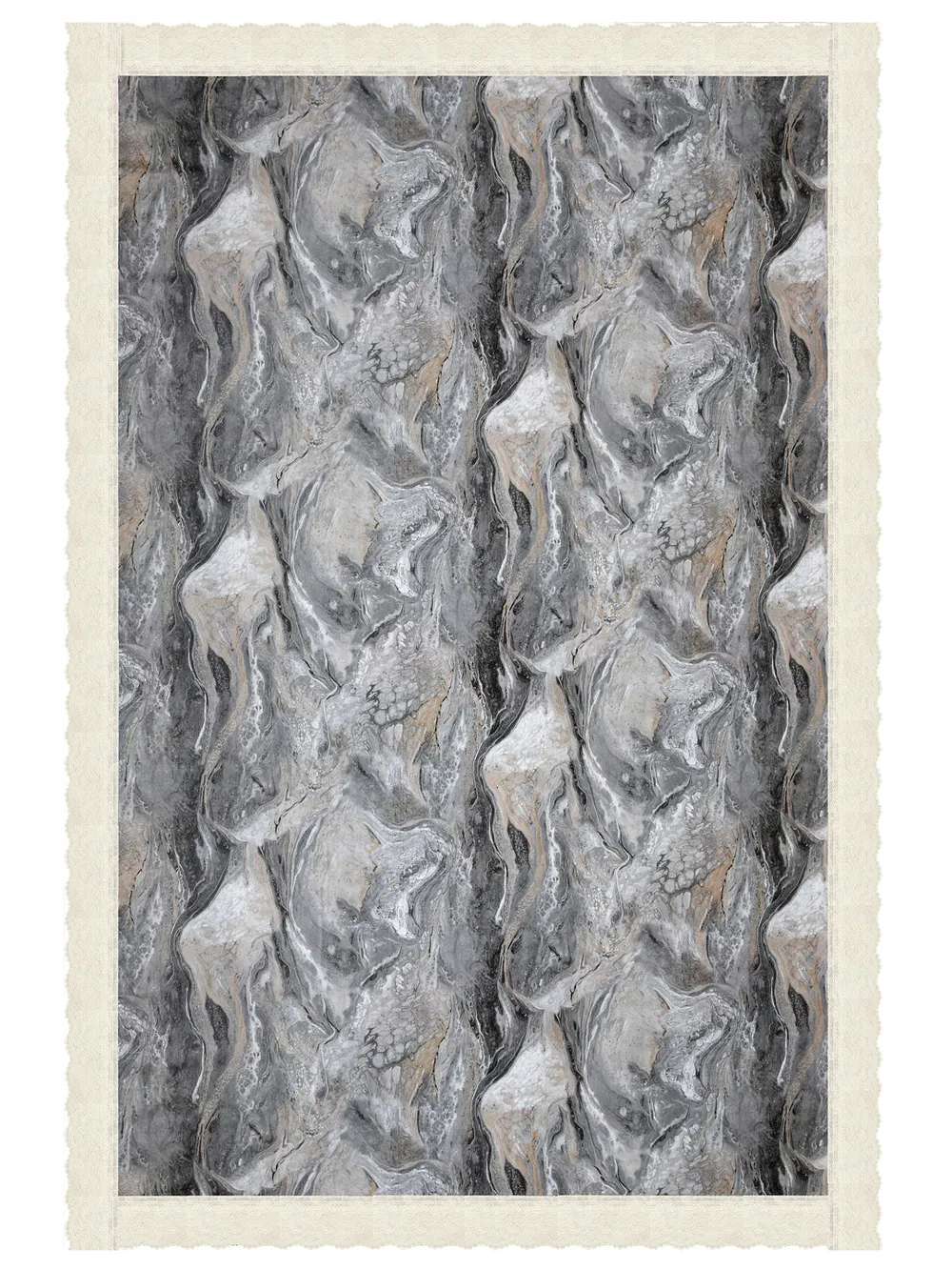 Clasiko Timeless Designer Abstract 6-Seater Table Cover in Grey