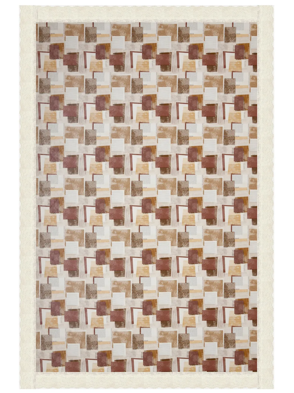 Clasiko Timeless Designer Abstract Brick Red 6-Seater Table Cover
