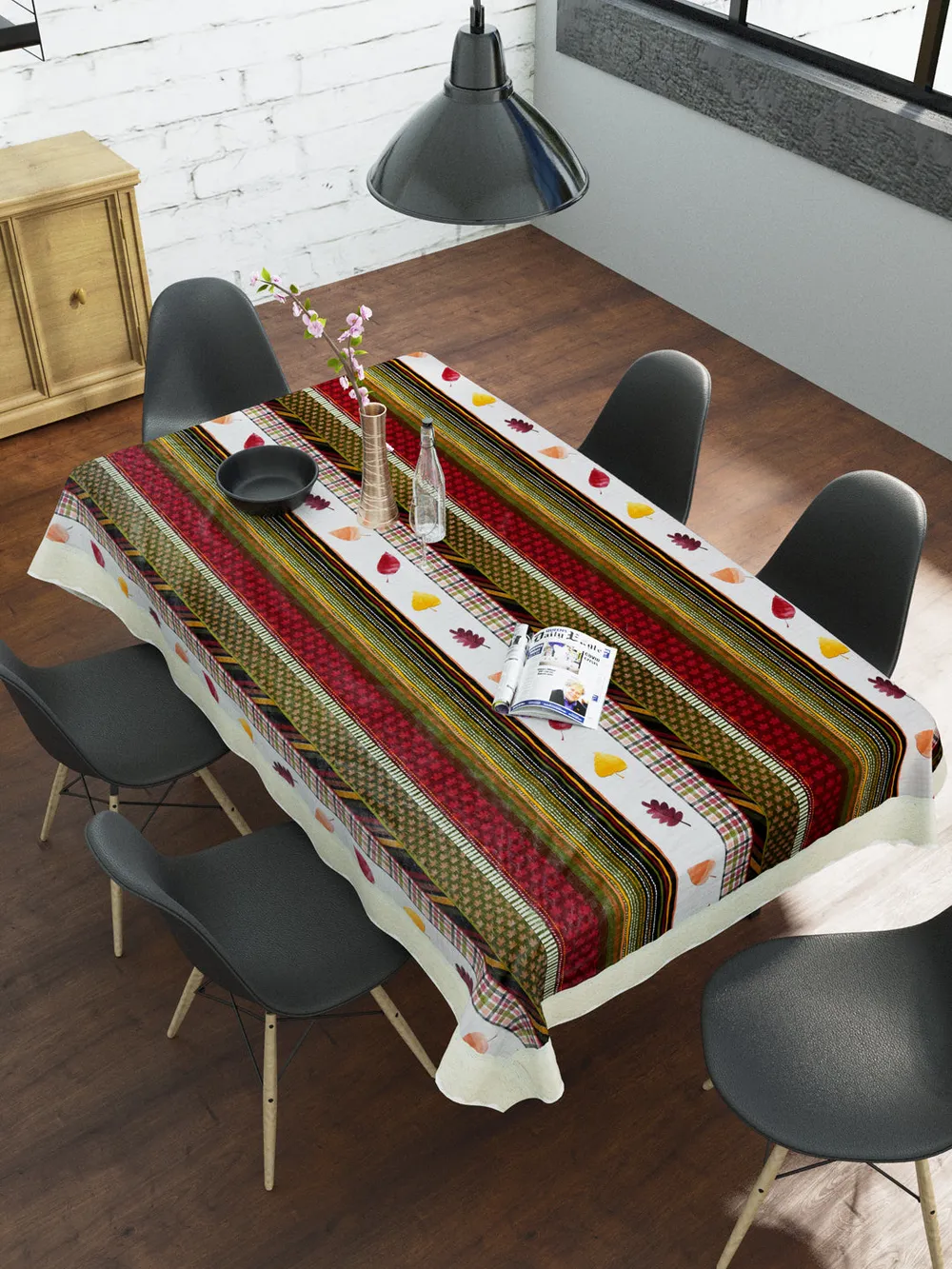 Clasiko Timeless Designer Autumn Leaves 6-Seater Table Cover