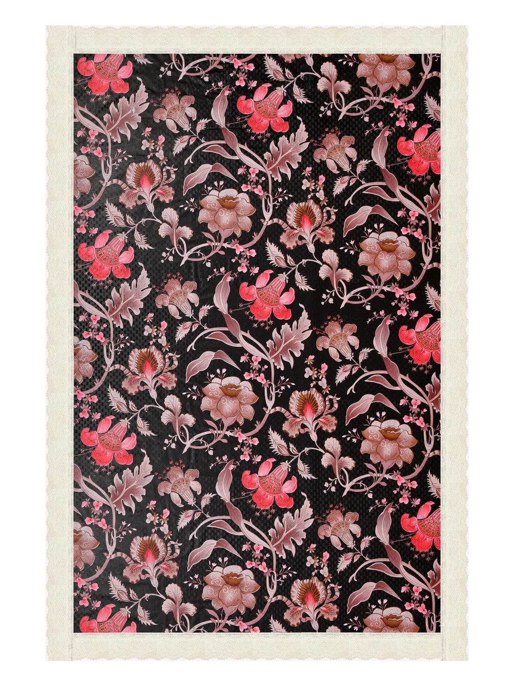 Clasiko Timeless Designer Black & Pink Lily 6-Seater Table Cover