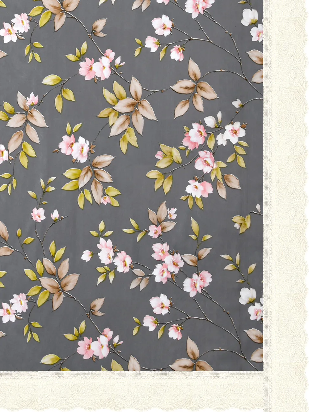 Clasiko Timeless Designer Floral 6-Seater Table Cover Grey & Yellow