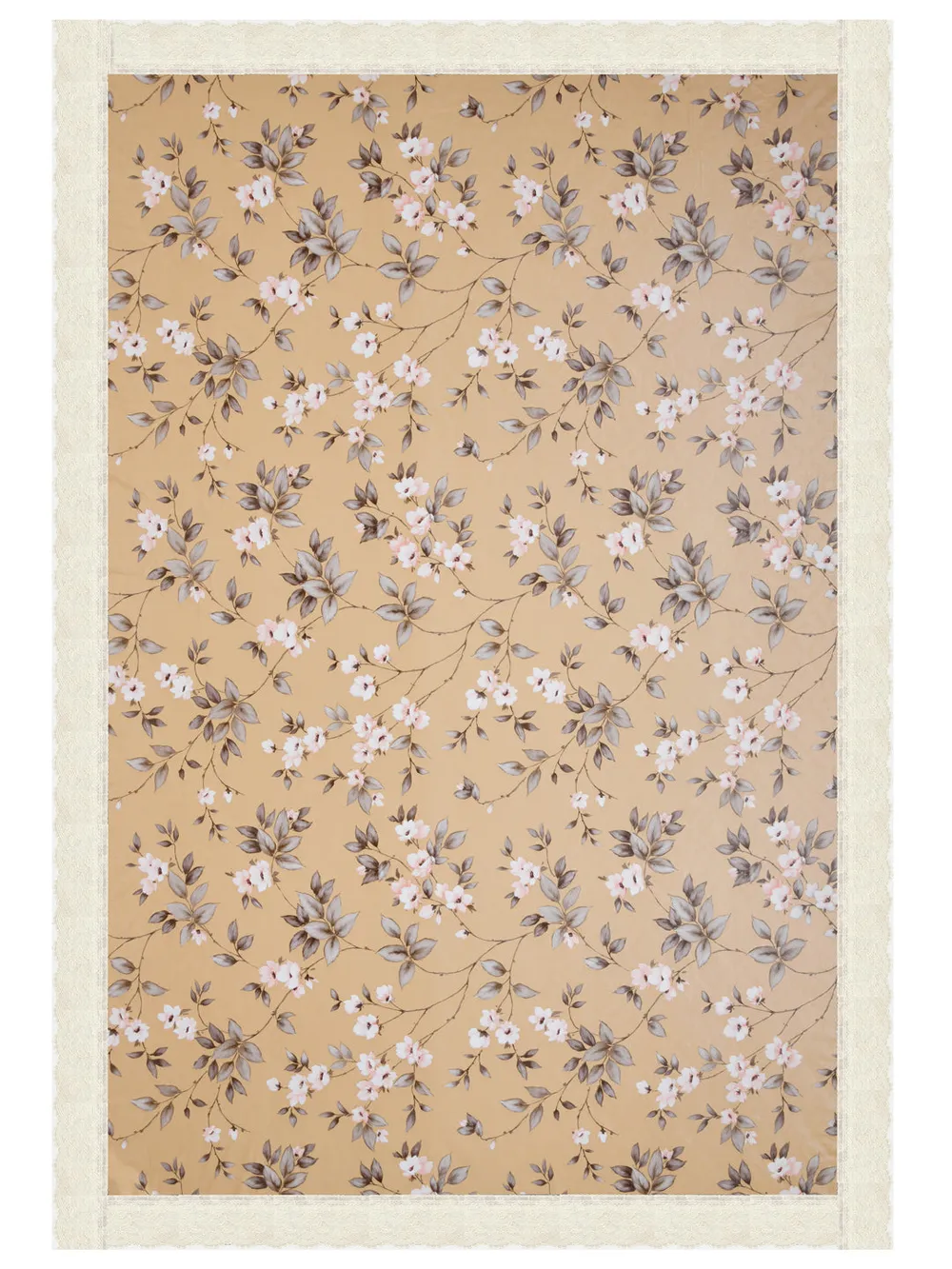 Clasiko Timeless Designer Floral 6-Seater Table Cover in Peach