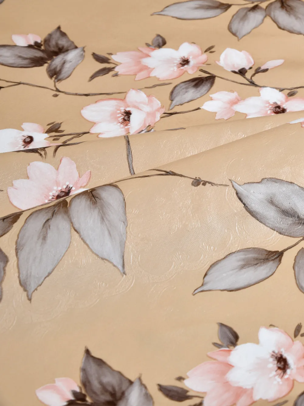 Clasiko Timeless Designer Floral 6-Seater Table Cover in Peach