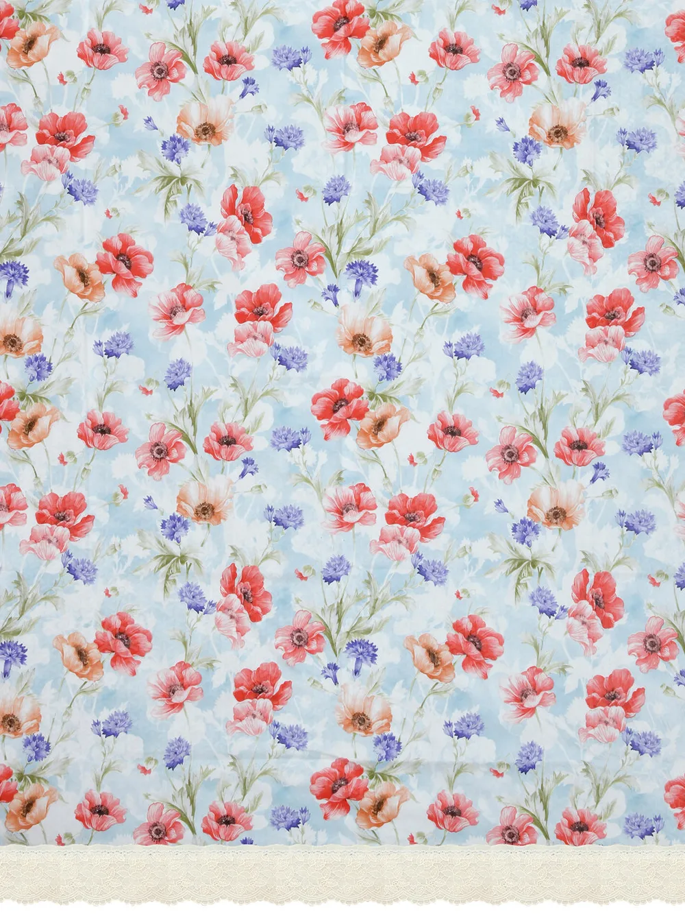 Clasiko Timeless Designer Floral Blue & Pink 6-Seater Table Cover