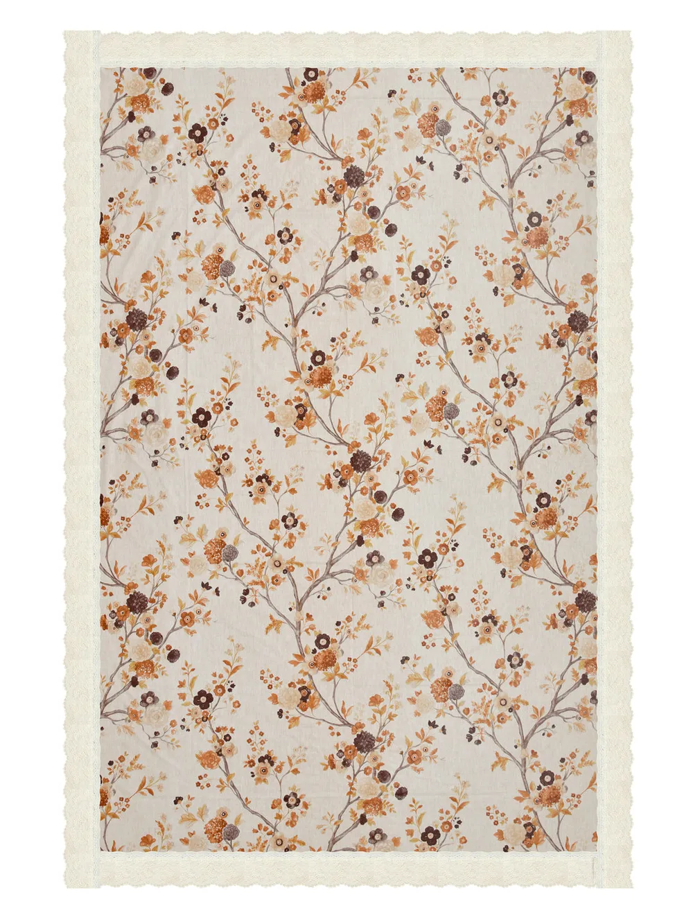 Clasiko Timeless Designer Floral Orange 6-Seater Table Cover