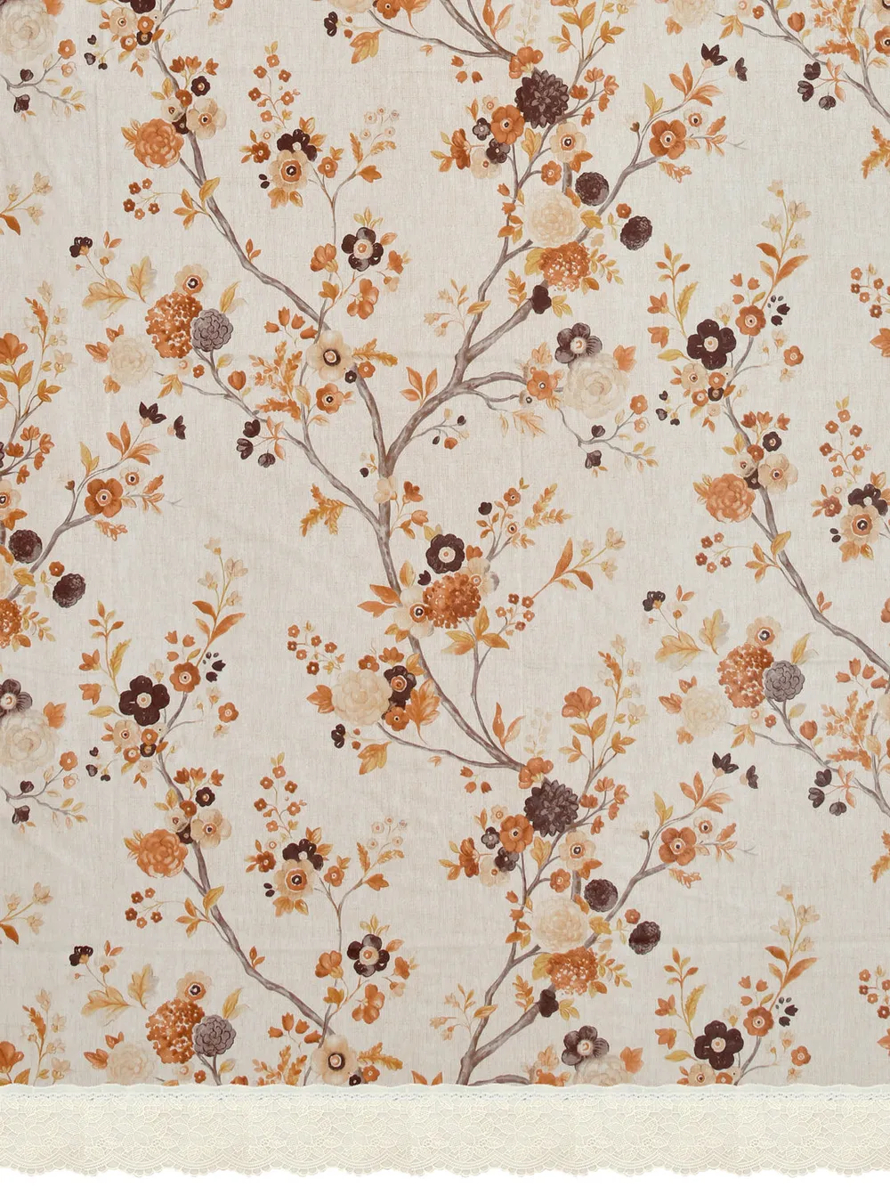 Clasiko Timeless Designer Floral Orange 6-Seater Table Cover