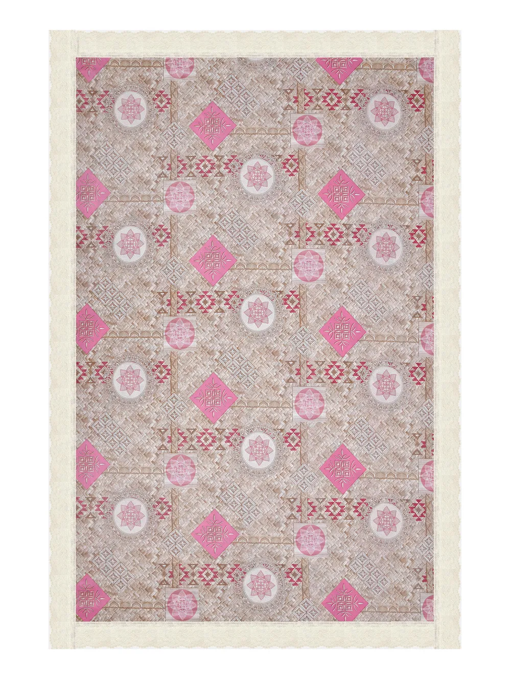 Clasiko Timeless Designer Floral Pink 6-Seater Table Cover