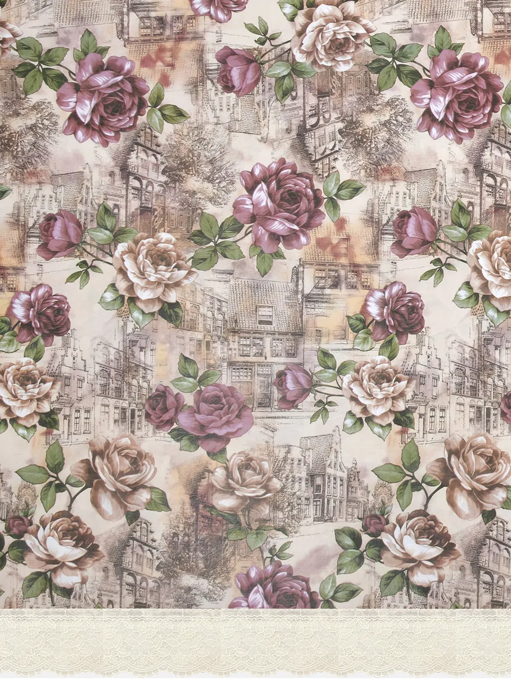 Clasiko Timeless Designer Floral Pink & Brown 6-Seater Table Cover
