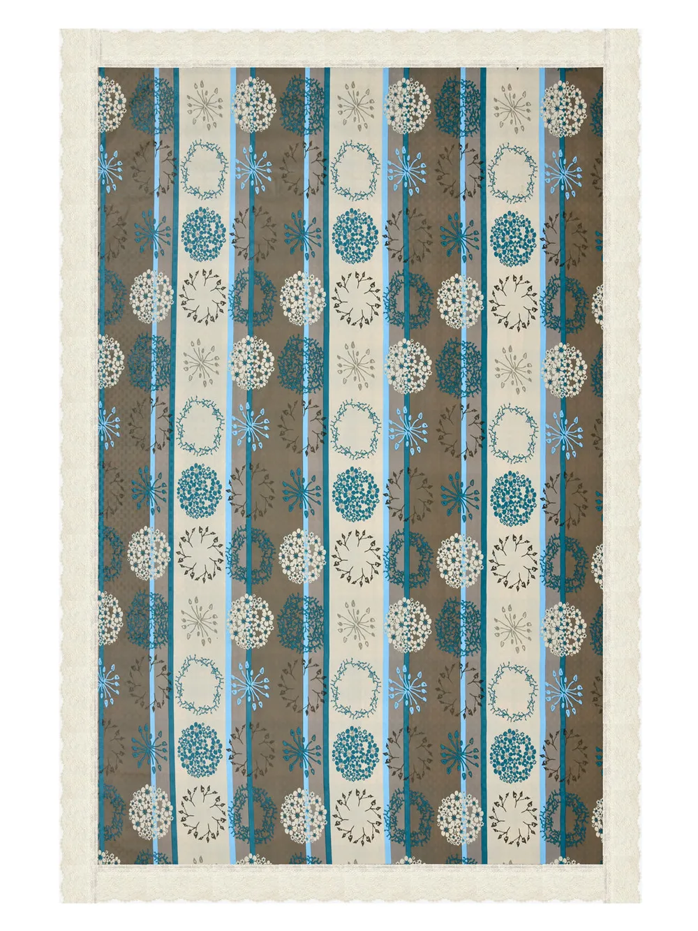 Clasiko Timeless Designer Floral Terquoise 6-Seater Table Cover