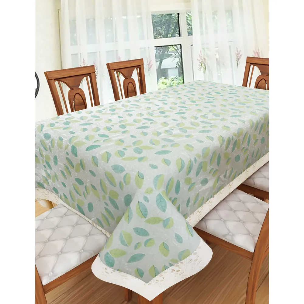 Clasiko Timeless Designer Green Leaf 6-Seater Table Cover