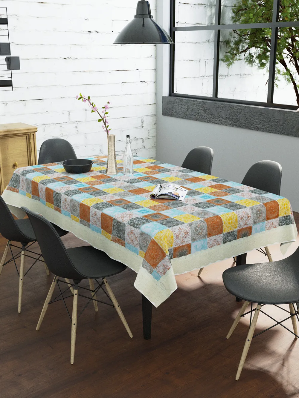 Clasiko Timeless Designer Multi-colored 6-Seater Table Cover