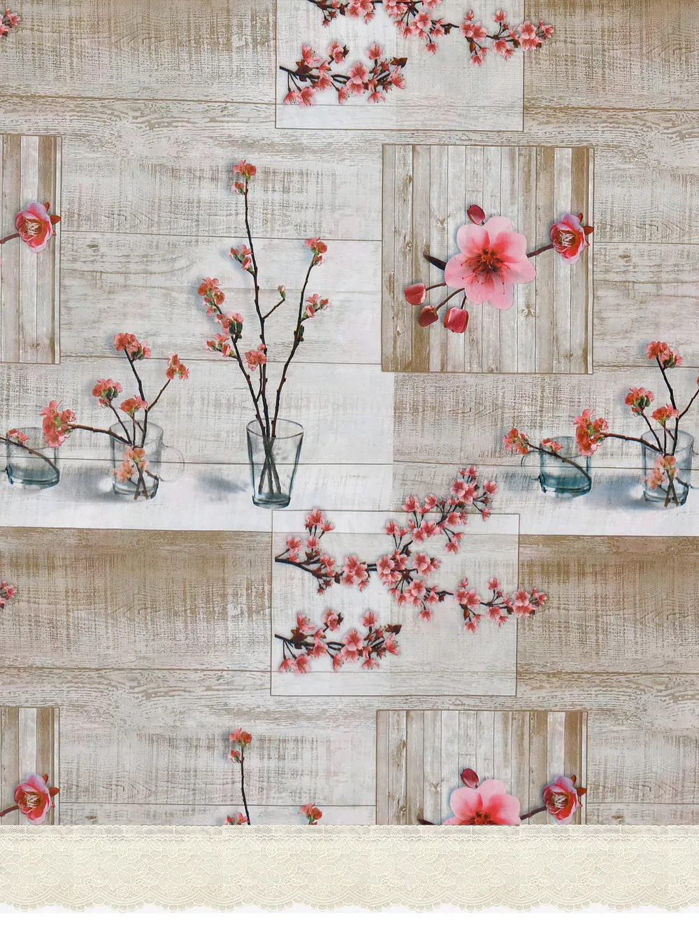 Clasiko Timeless Designer Pink Cherry Blossom 6-Seater Table Cover