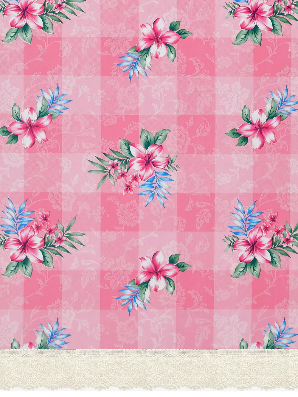 Clasiko Timeless Designer Pink Lily 6-Seater Table Cover