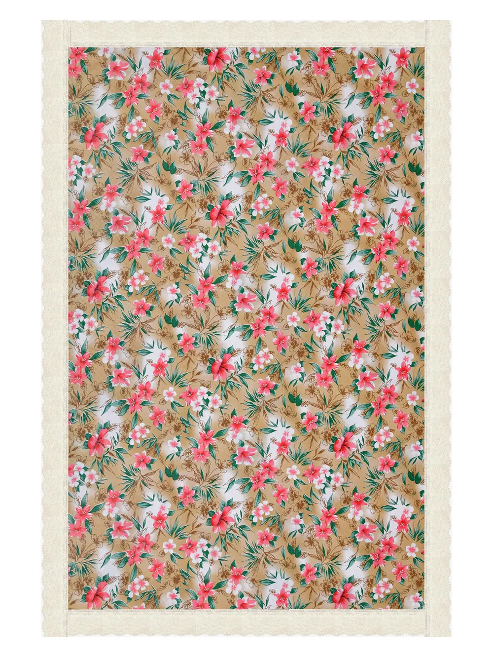 Clasiko Timeless Designer Pink & Mustard Lily 6-Seater Table Cover