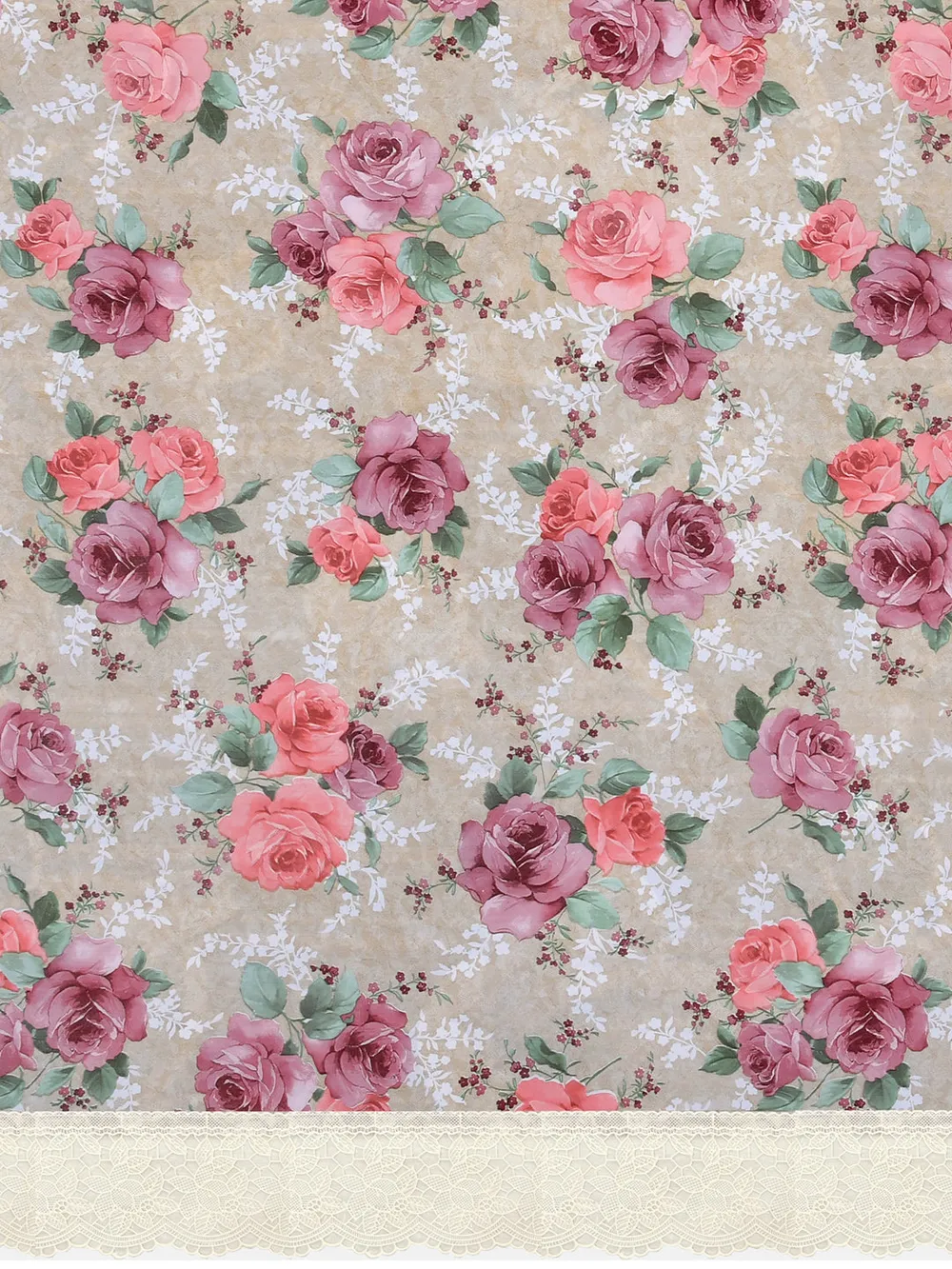 Clasiko Timeless Designer Pink Rose 6-Seater Table Cover