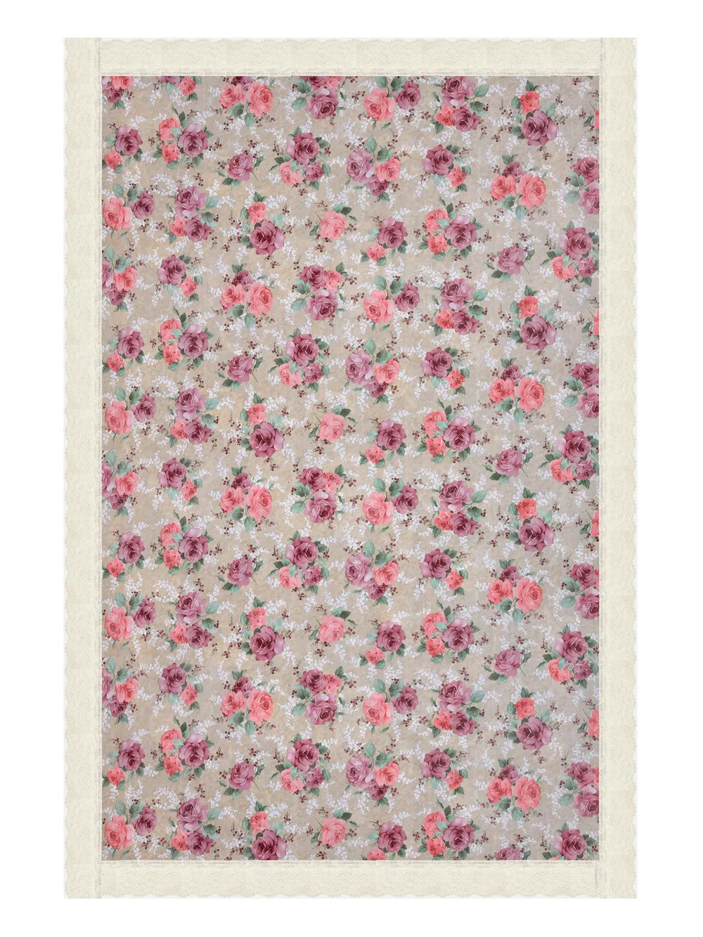 Clasiko Timeless Designer Pink Rose 6-Seater Table Cover