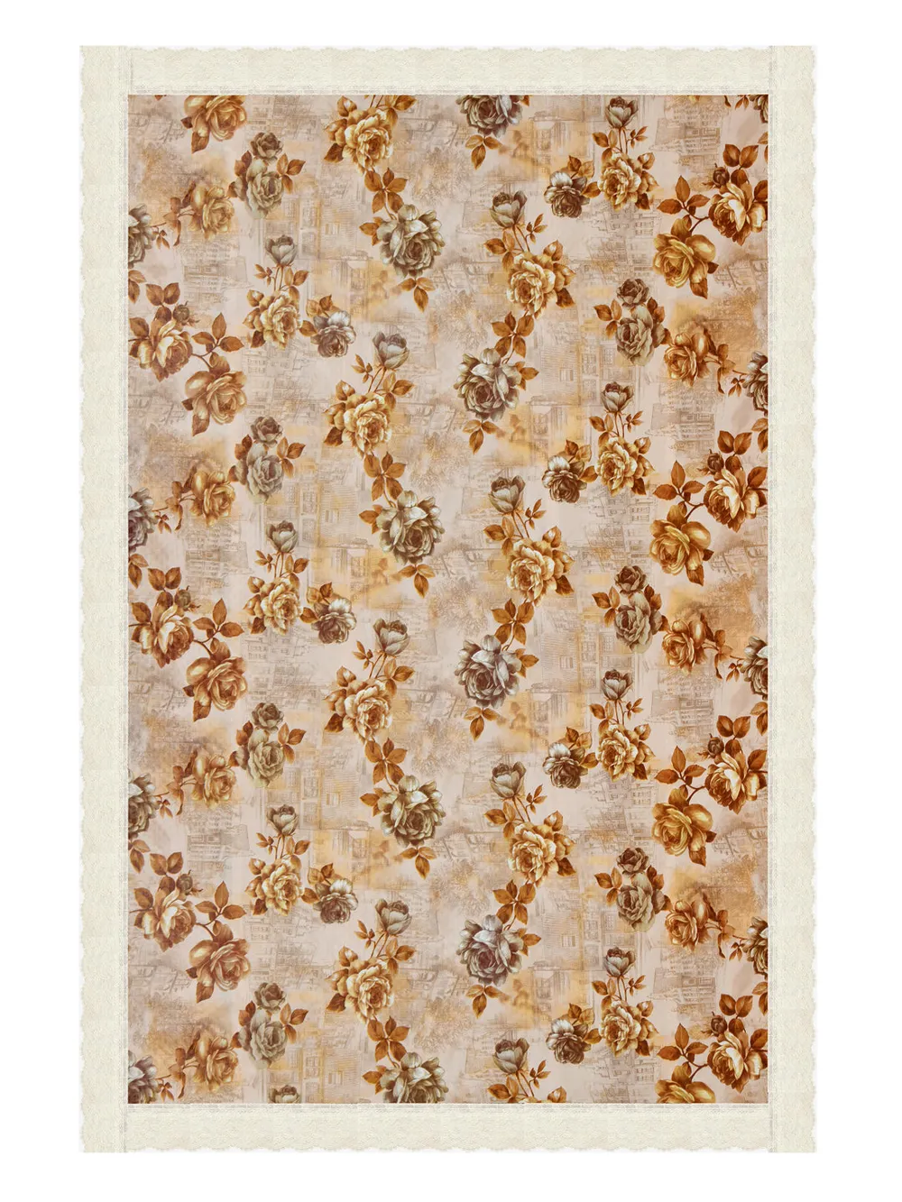 Clasiko Timeless Designer Yellow Big Floral 6-Seater Table Cover