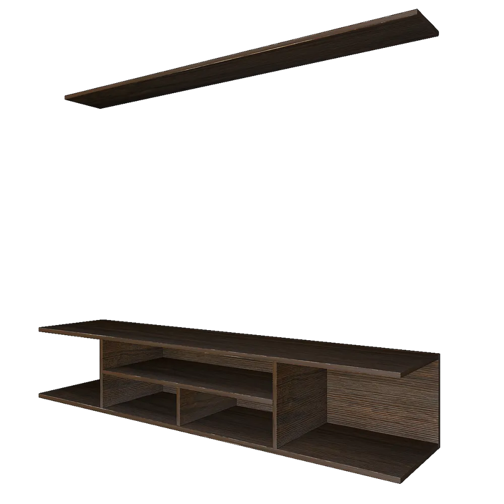 Classic African Oak Walnut Wooden Tv Unit