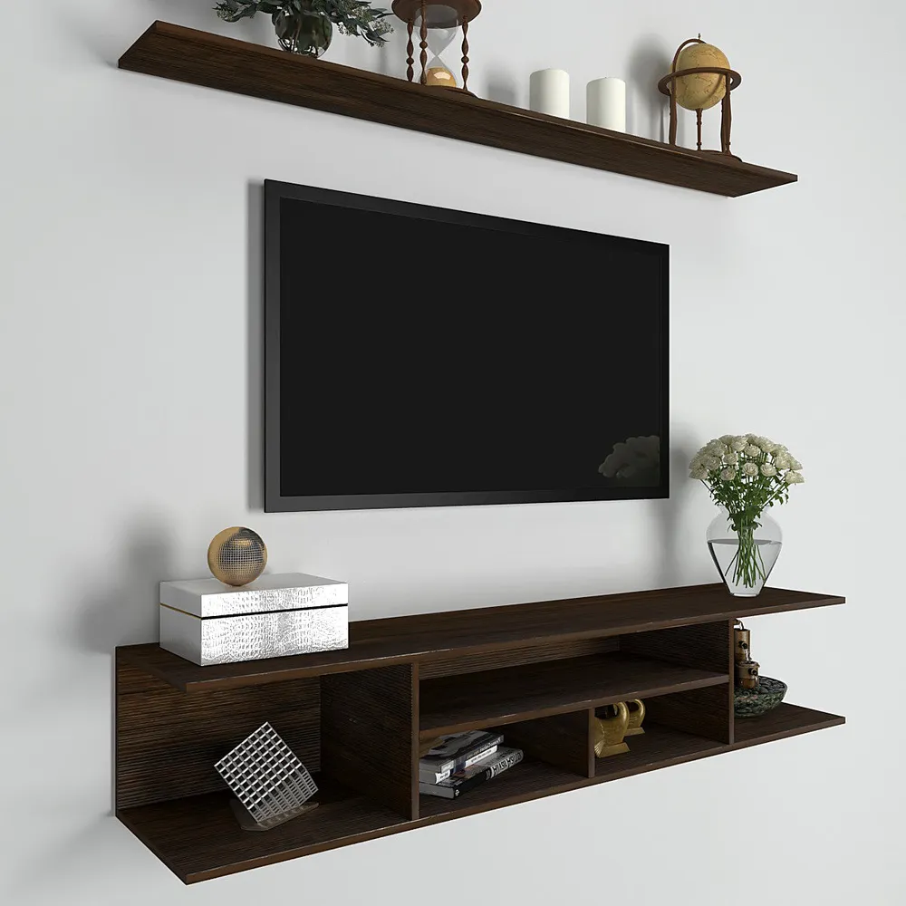 Classic African Oak Walnut Wooden Tv Unit