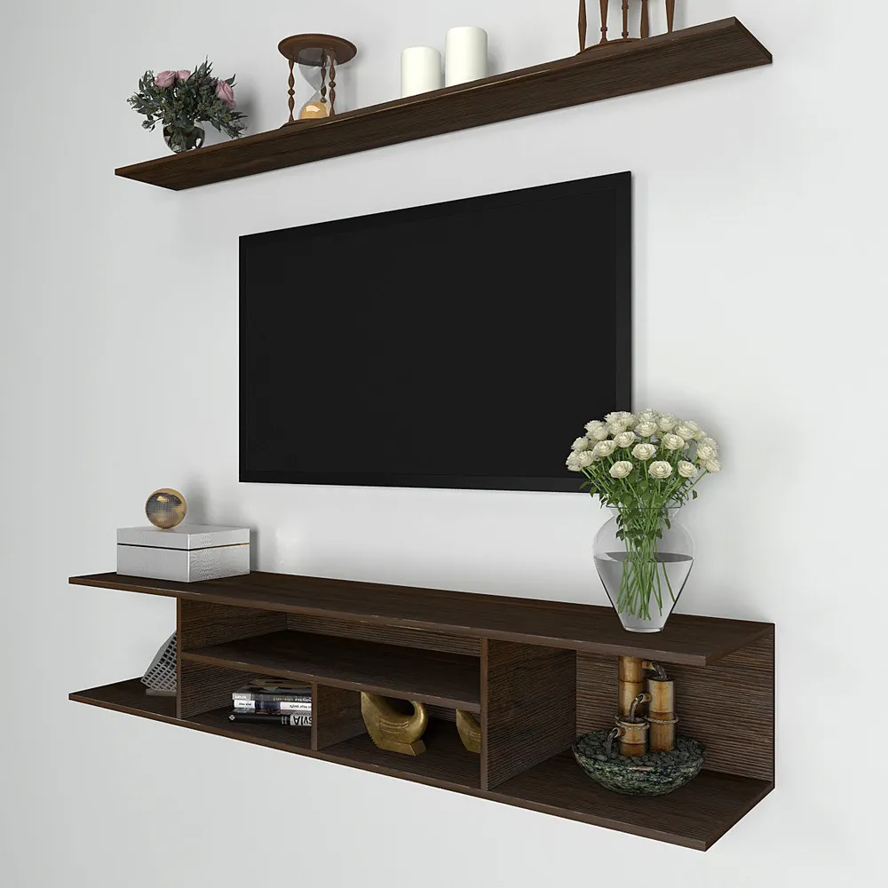 Classic African Oak Walnut Wooden Tv Unit