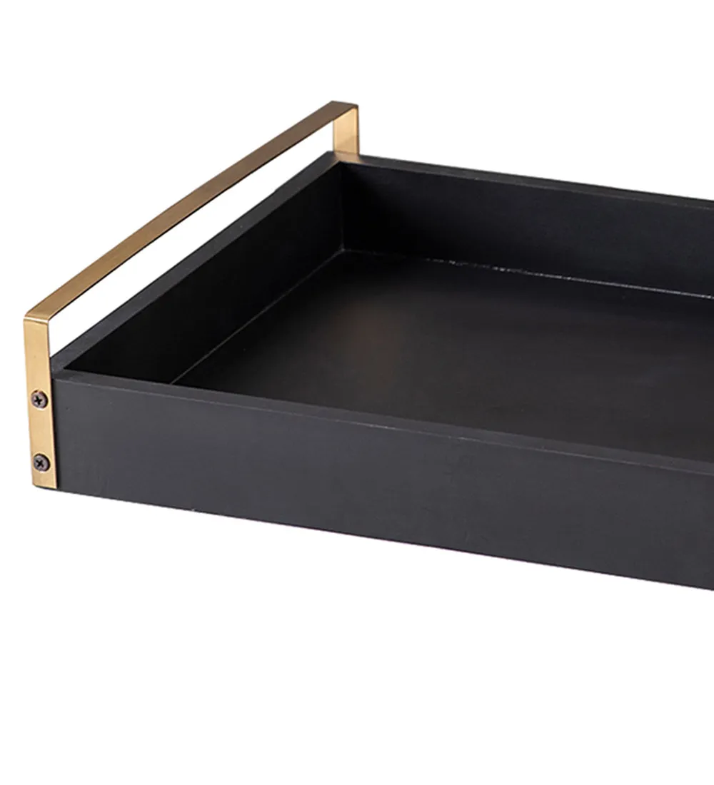 Classic Black MDF Wood Serving Tray