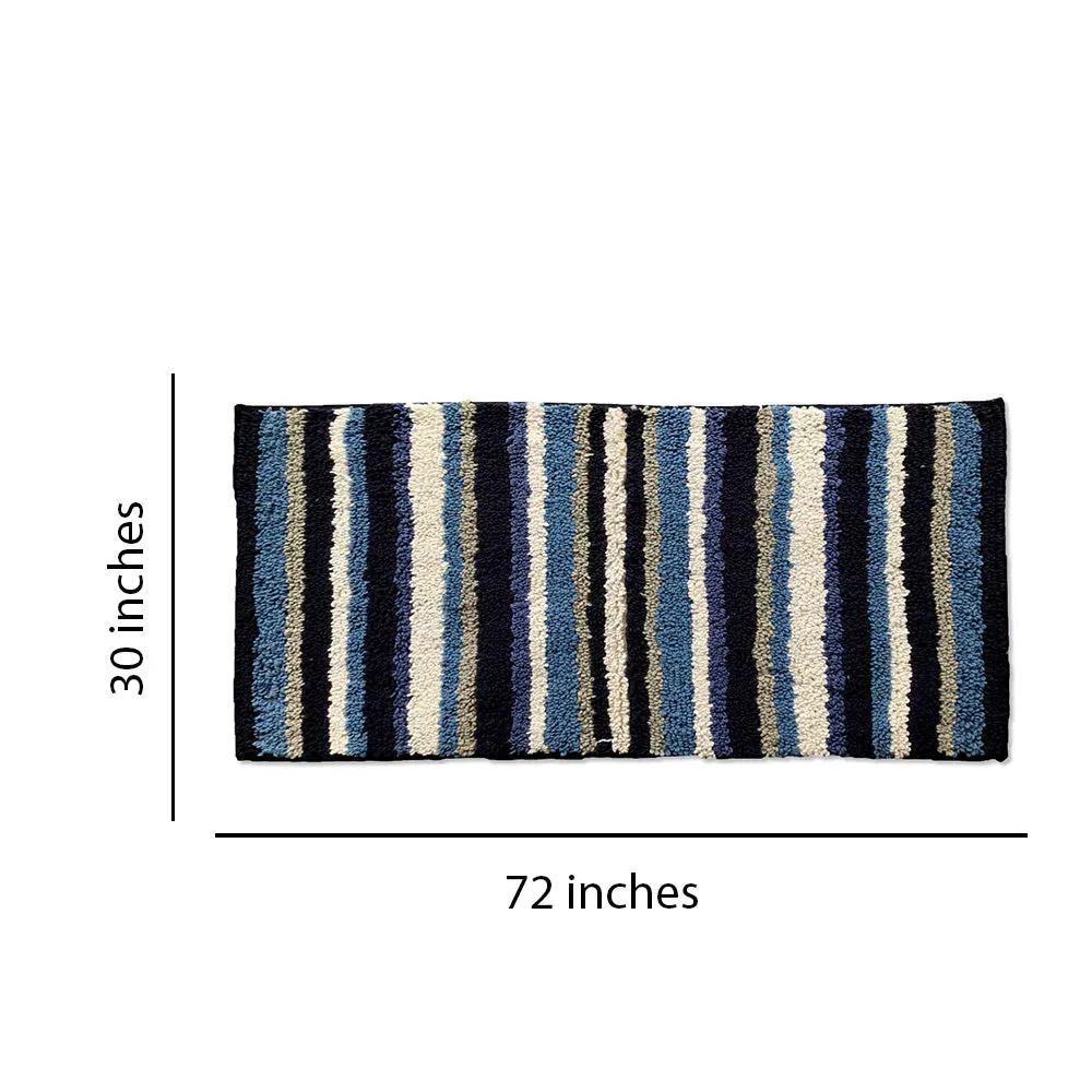 Classic Blue Shade Handtufted Cotton Runner