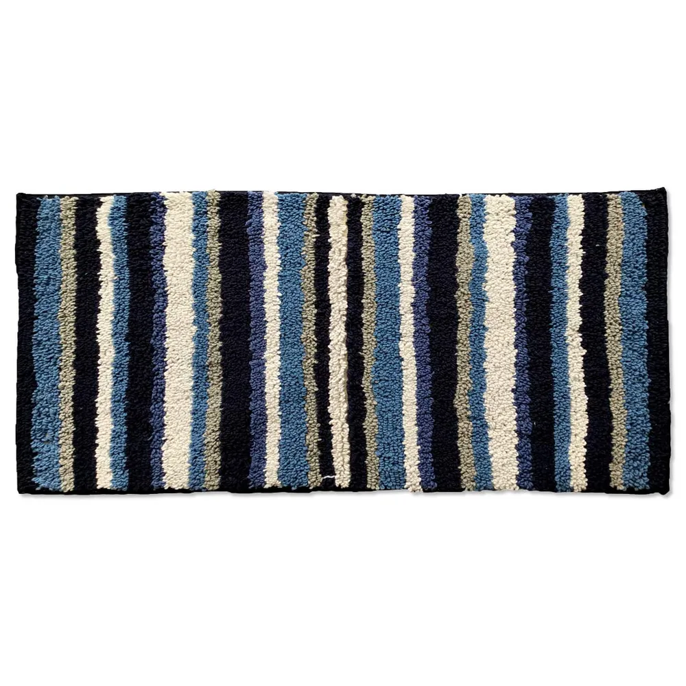 Classic Blue Shade Handtufted Cotton Runner