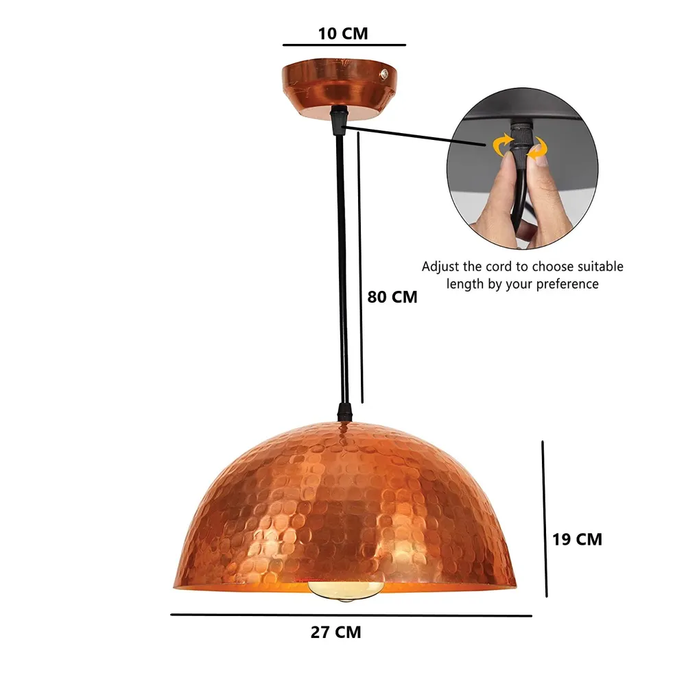 Classic Copper Hammered Texture Hanging Light