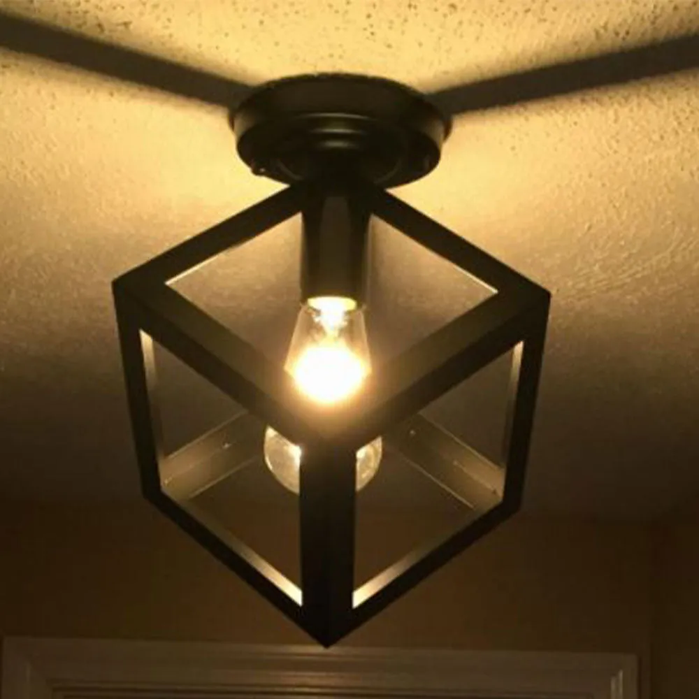 Classic Cubic Black Framed Wall Sconce