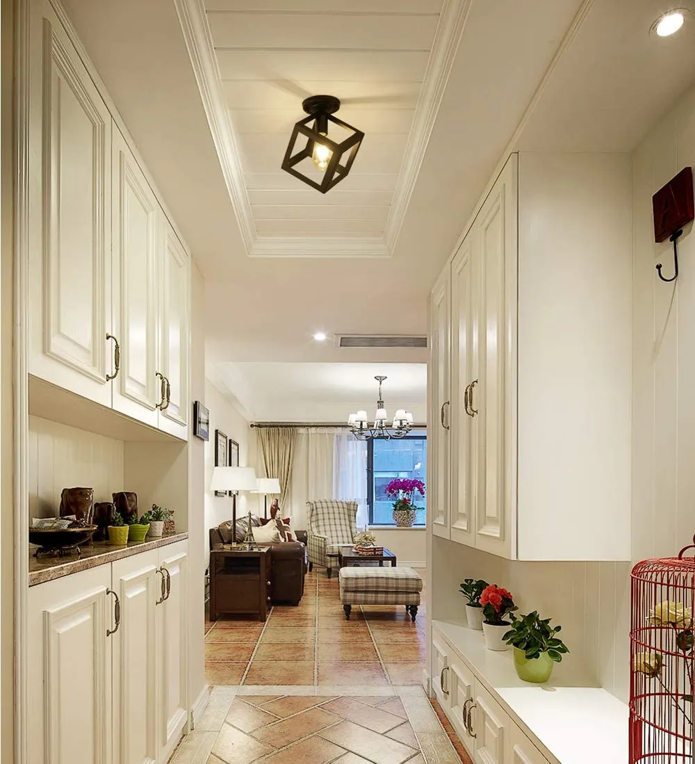 Classic Cubic Black Framed Wall Sconce