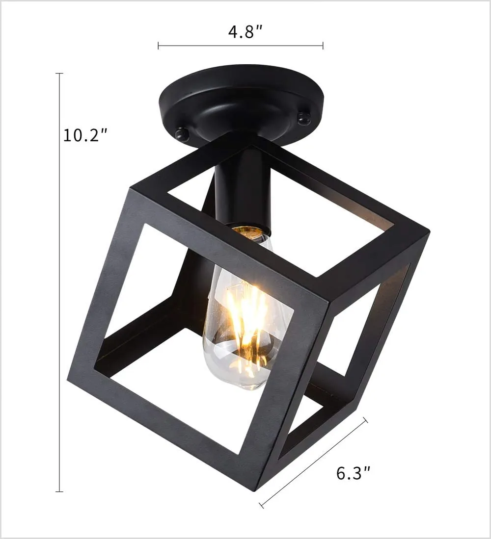 Classic Cubic Black Framed Wall Sconce