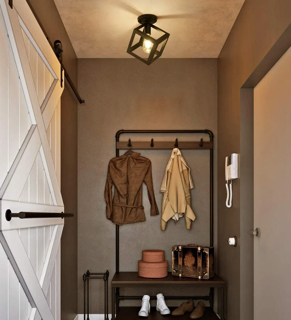 Classic Cubic Black Framed Wall Sconce