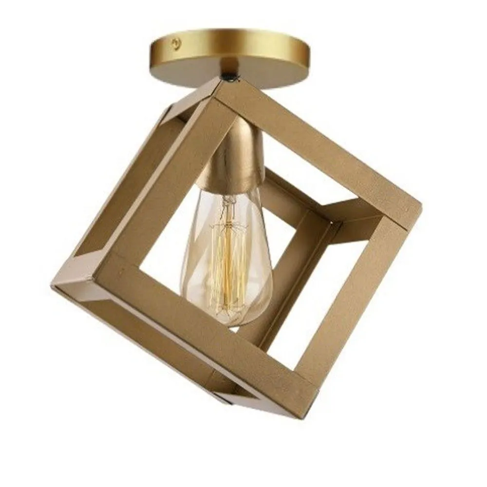 Classic Cubic Golden Framed Wall Sconce
