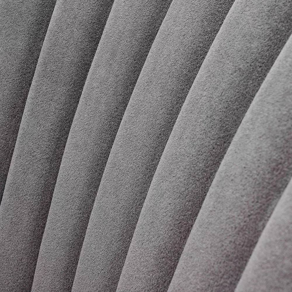 Classic Curved Back Grey Velvet Lounge Chair Single Piece