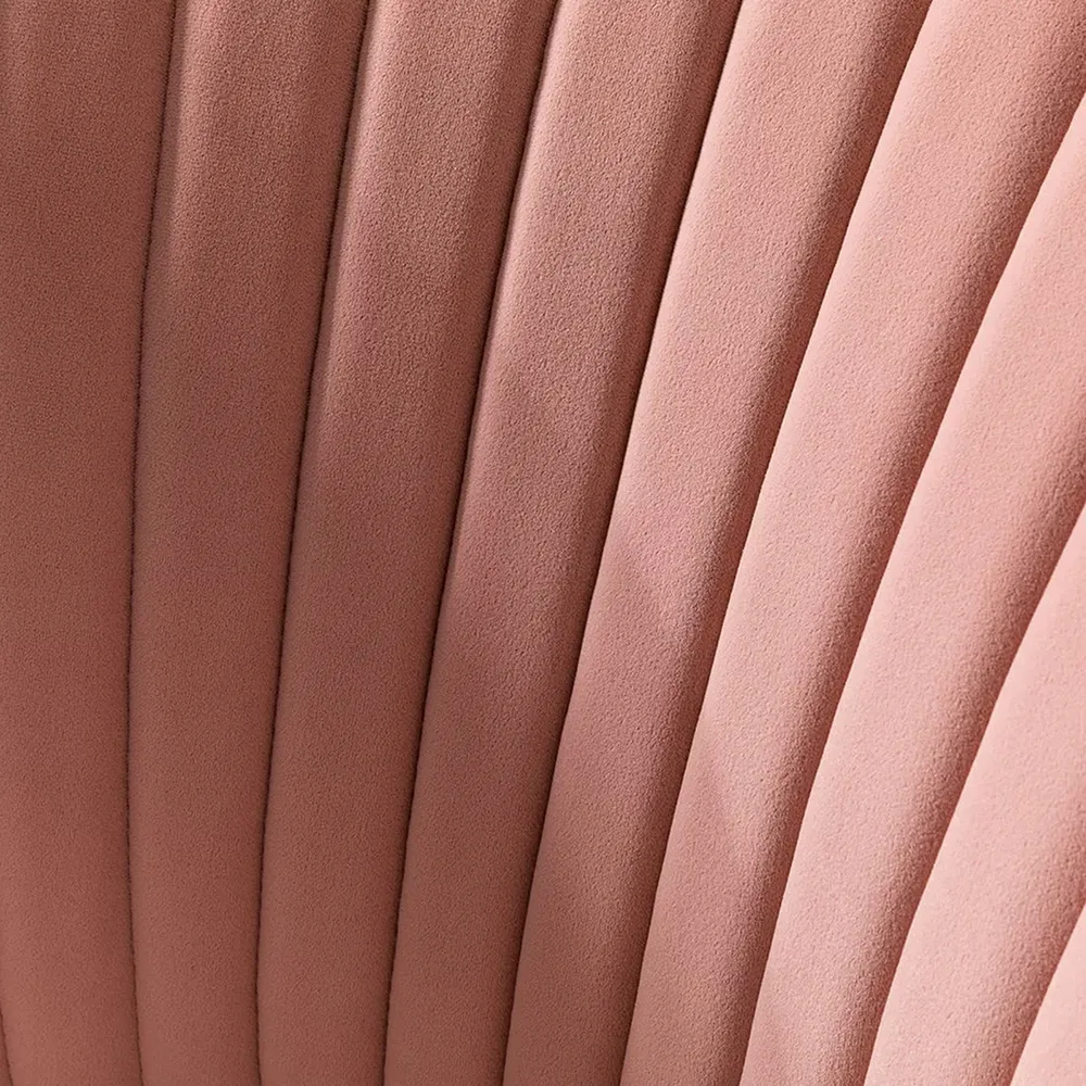 Classic Curved Back Pink Velvet Lounge Chair Single Piece