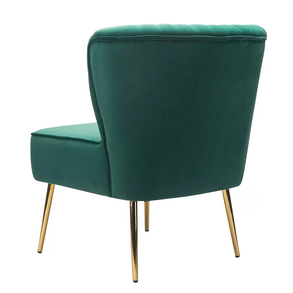 Classic Curved Back Teal Velvet Lounge Chair