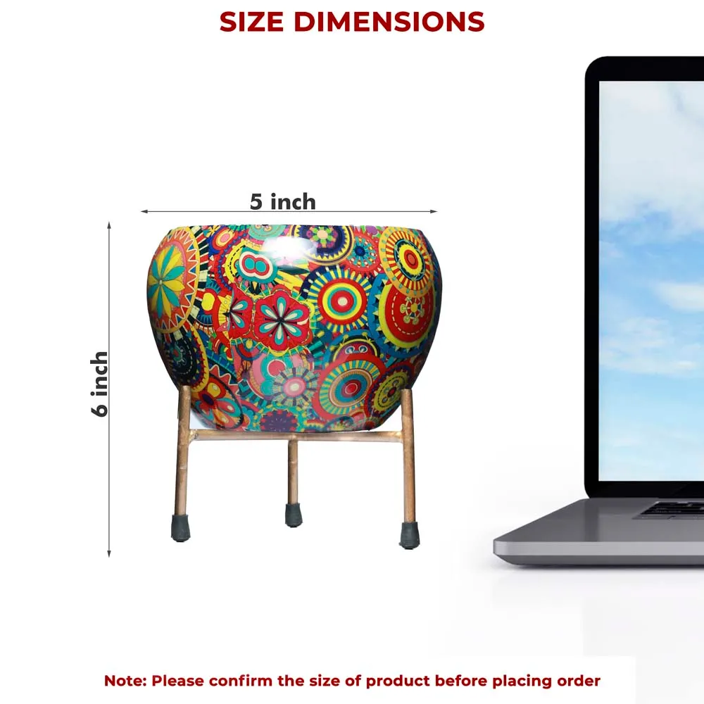 Classic Floral Green Resilient Metal Planter Stand Set of 2