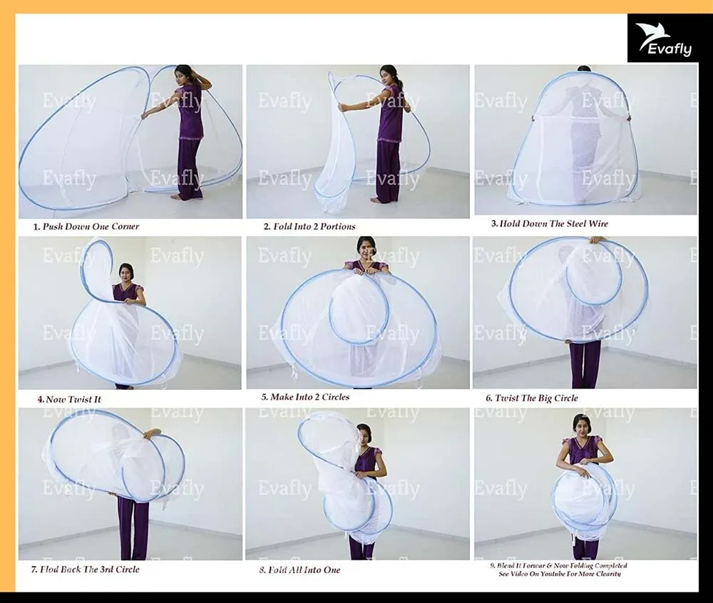 Classic Foldable King Size Double Bed Red Polyester Mosquito Net